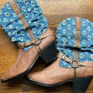 Dingo Denim and Leather Cowgirl Boots